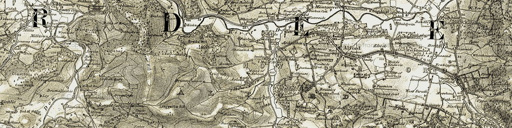 Old map of Badens in 1908-1910