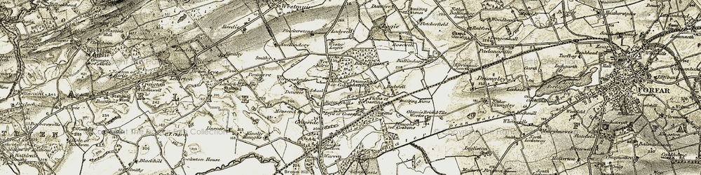 Old map of Muir of Drumshade in 1907-1908