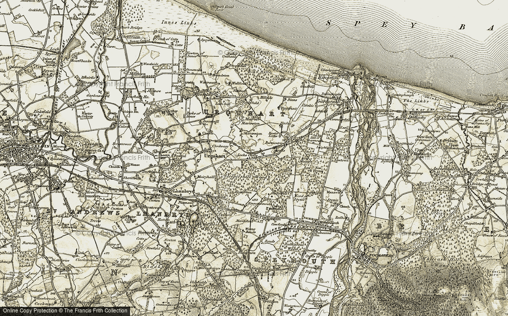 Old Map of Muir of Lochs, 1910 in 1910