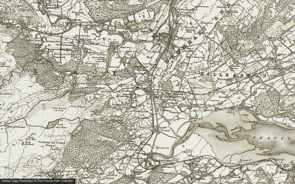 Old Map of Muir of Ord, 1911-1912 in 1911-1912