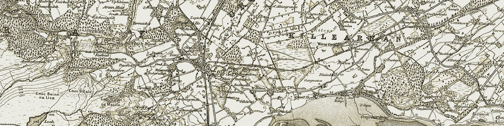 Old map of Balvattie in 1911-1912
