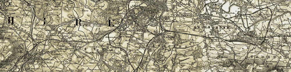 Old map of Muirend in 1904-1905