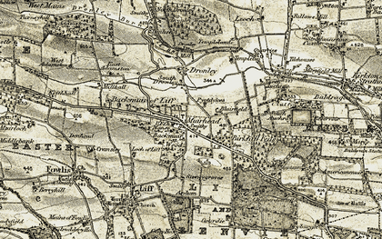 Old map of Backmuir Wood in 1907-1908