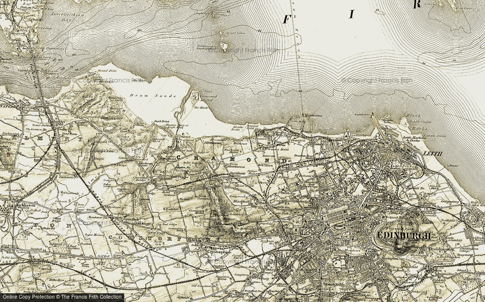 Old Map of Historic Map covering Birnie Rocks in 1903-1906