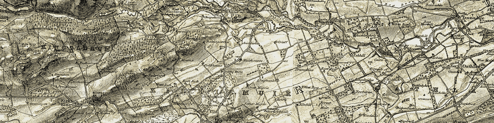Old map of Auchlishie in 1907-1908