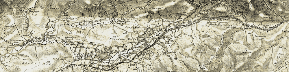 Old map of Muirkirk in 1904-1905