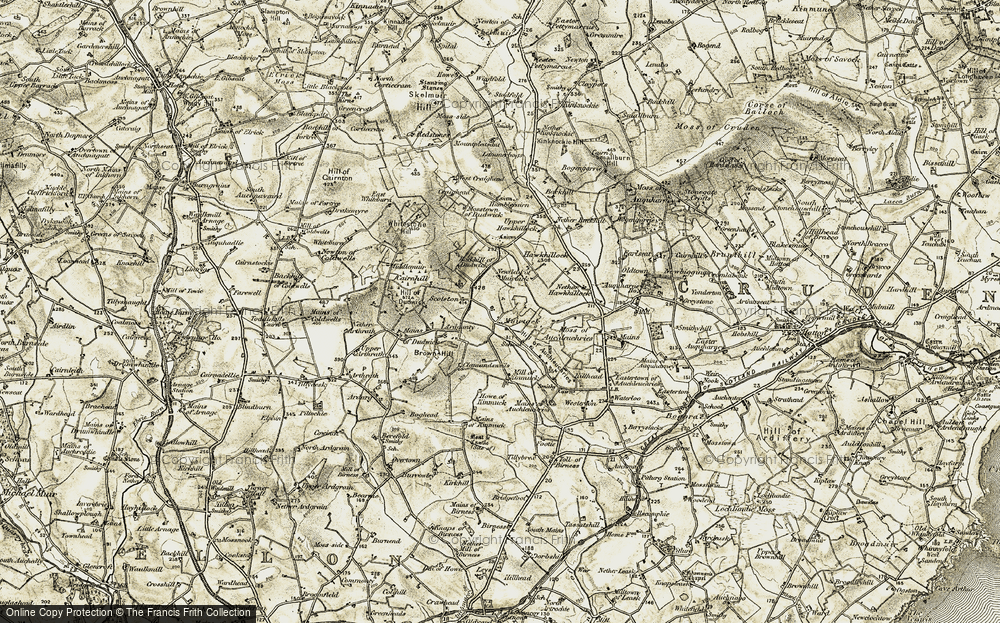 Old Map of Historic Map covering Backhill of Dudwick in 1909-1910