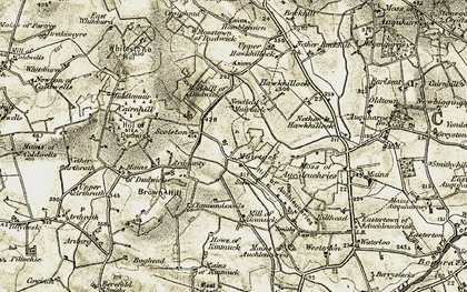 Old map of Berryslacks in 1909-1910