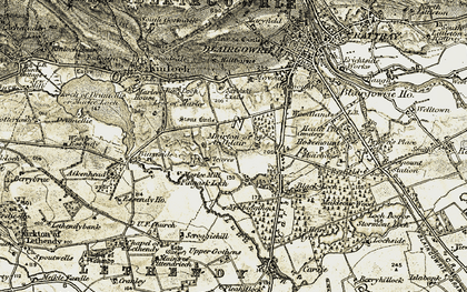 Old map of Muirton of Ardblair in 1907-1908