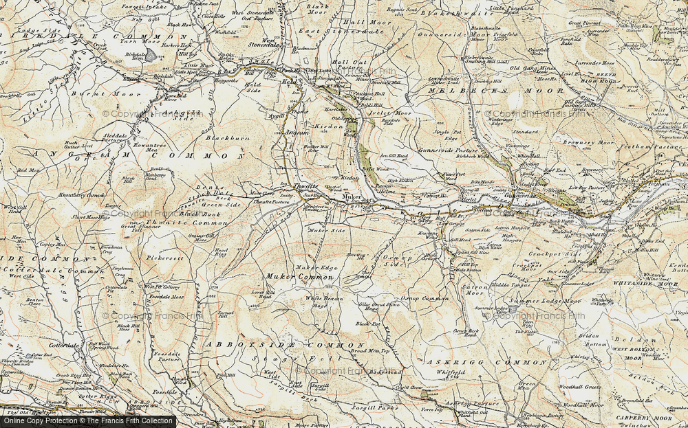 Old Map of Muker, 1903-1904 in 1903-1904
