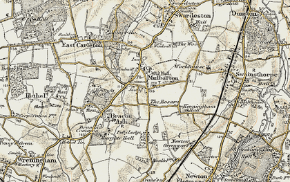 Old map of Mulbarton in 1901-1902