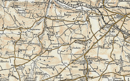 Old map of Mulberry in 1900