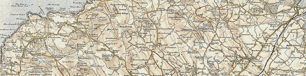 Old map of Try Valley in 1900