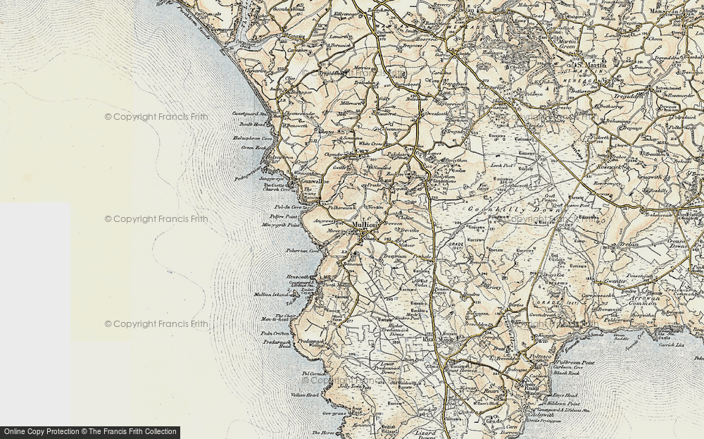 Old Map of Mullion, 1900 in 1900