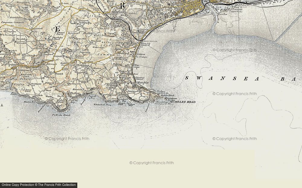 Old Map of Mumbles Hill, 1900-1901 in 1900-1901