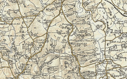 Old map of Munderfield Row in 1899-1901