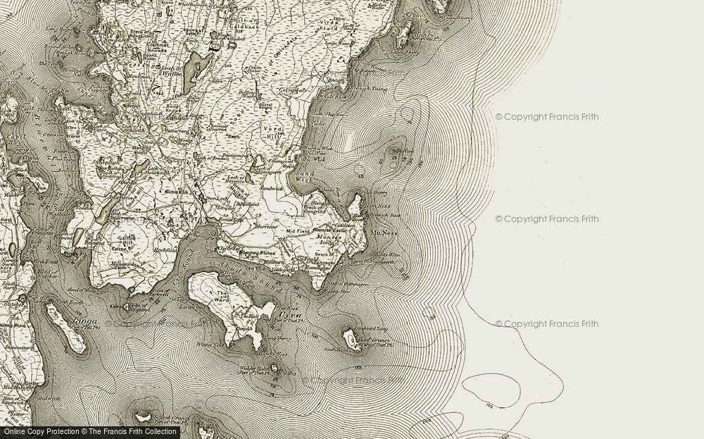 Old Map of Historic Map covering Wick of Smirgirt in 1912