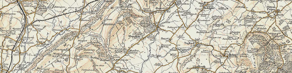 Old map of Munslow in 1902
