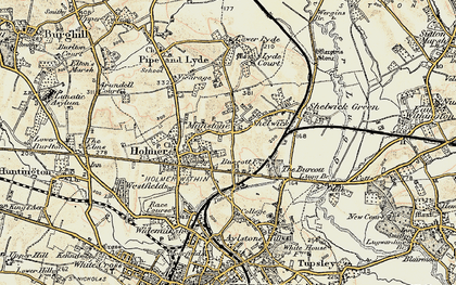 Old map of Munstone in 1899-1901