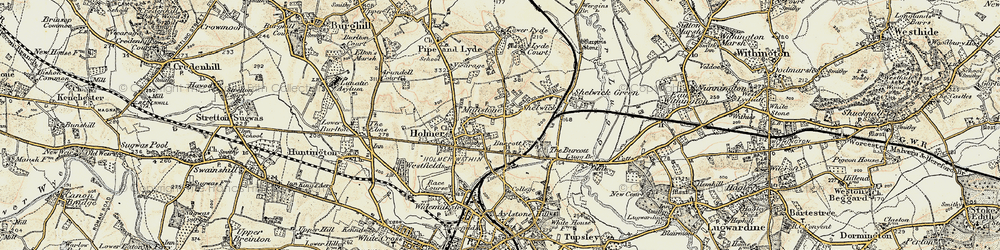 Old map of Munstone in 1899-1901