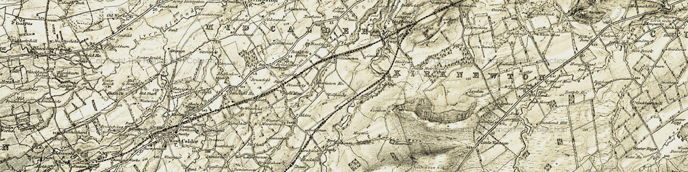 Old map of Linhouse Water in 1904-1905