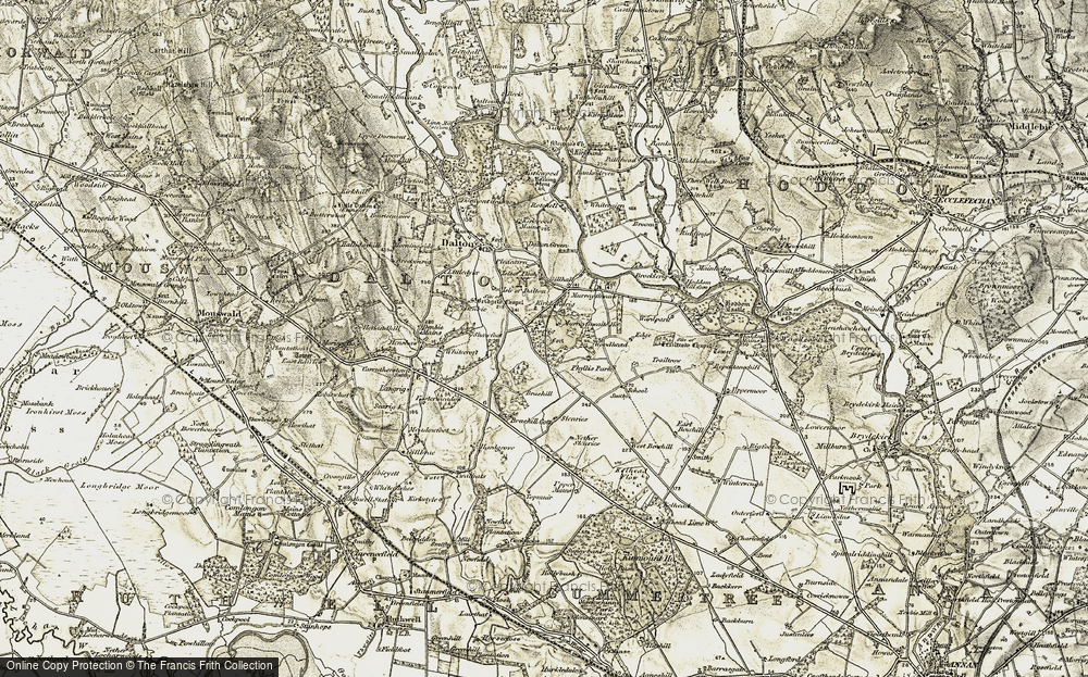 Old Map of Historic Map covering Woodhead in 1901-1904