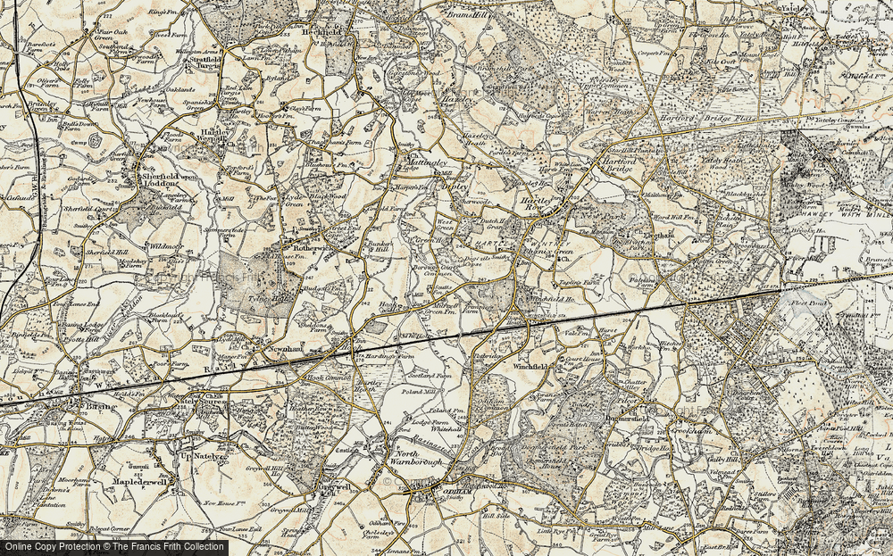 Old Map of Murrell Green, 1897-1909 in 1897-1909