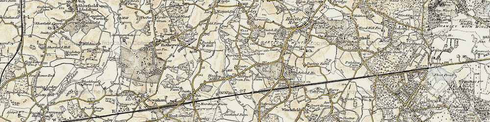 Old map of Murrell Green in 1897-1909