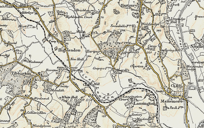 Old map of Murrell's End in 1898-1900