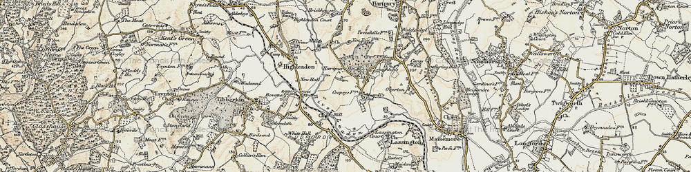 Old map of Hartpury College in 1898-1900