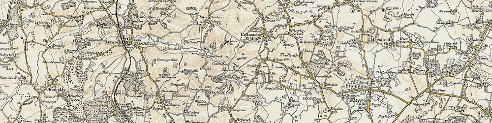 Old map of Murrell's End in 1899-1900