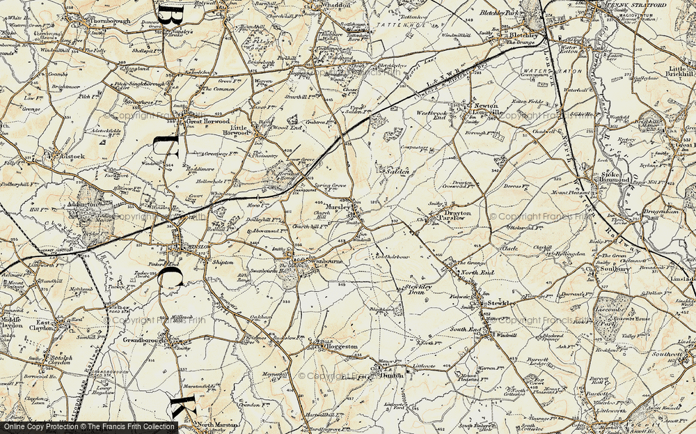 Old Map of Mursley, 1898 in 1898
