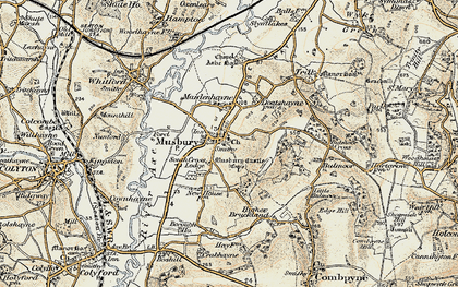 Old map of Musbury in 1898-1900