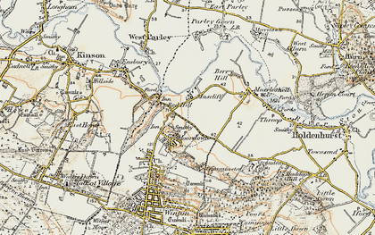 Old map of Muscliff in 1897-1909