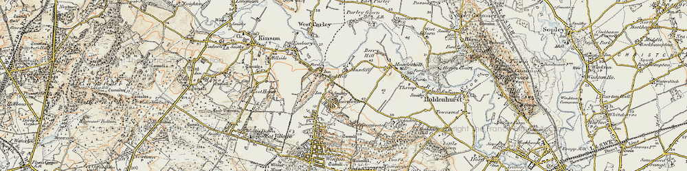 Old map of Muscliff in 1897-1909