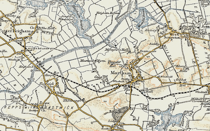 Old map of Mustard Hyrn in 1901-1902