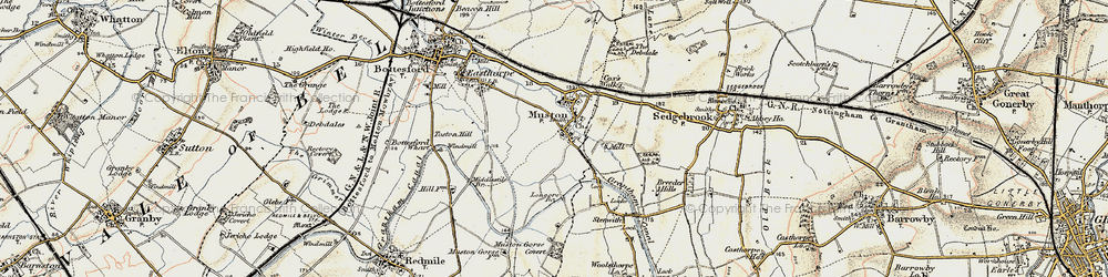 Old map of Muston in 1902-1903