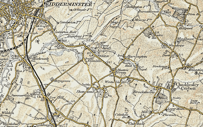 Old map of Mustow Green in 1901-1902