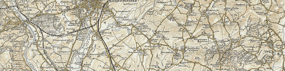 Old map of Mustow Green in 1901-1902