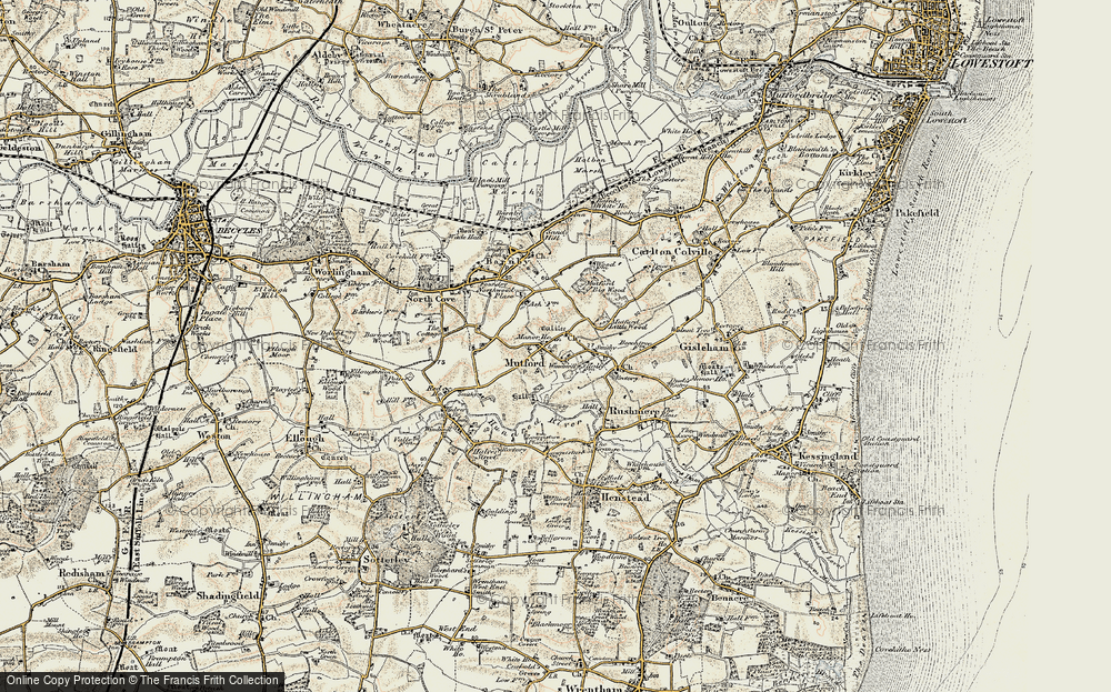 Old Map of Mutford, 1901-1902 in 1901-1902