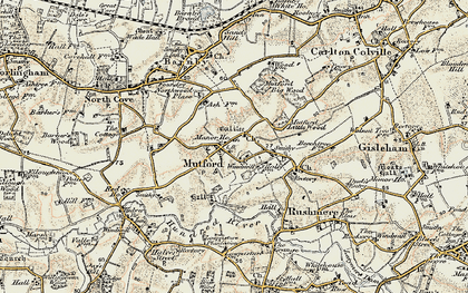Old map of Mutford in 1901-1902