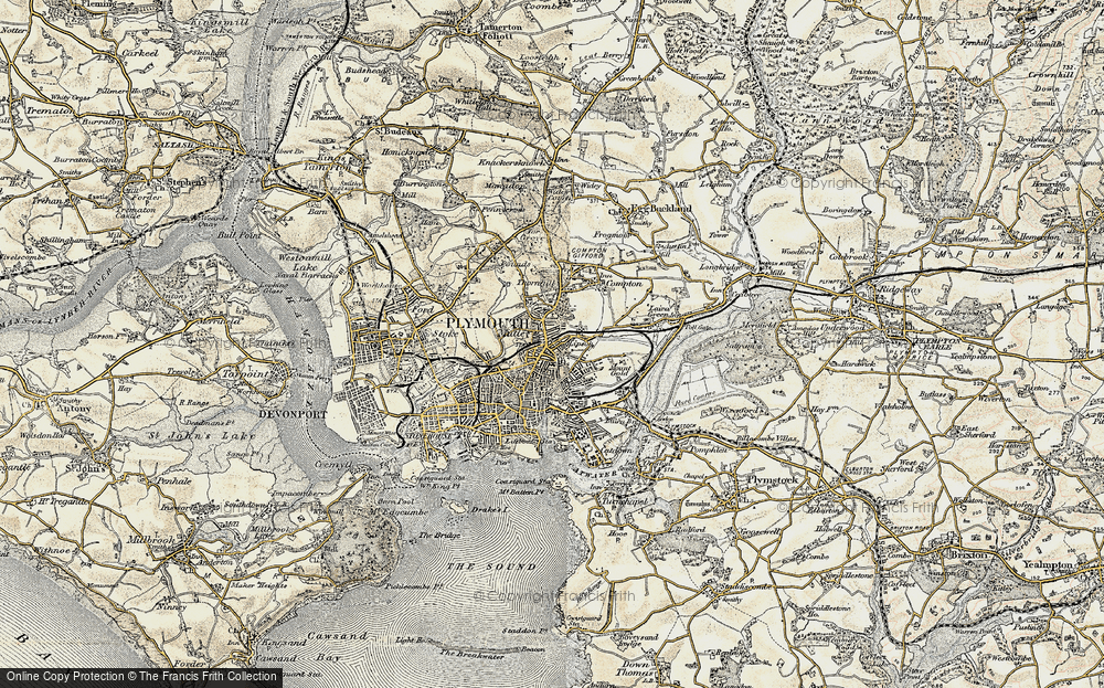 Old Map of Mutley, 1899-1900 in 1899-1900