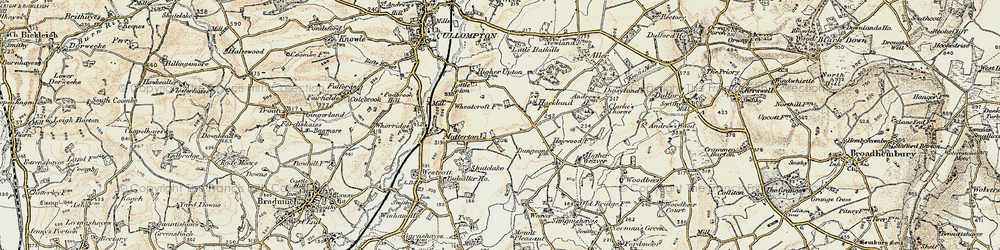 Old map of Mutterton in 1898-1900
