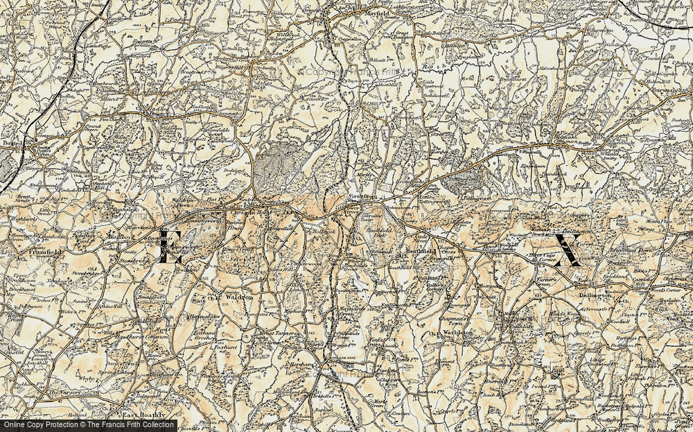 Old Map of Mutton Hall, 1898 in 1898