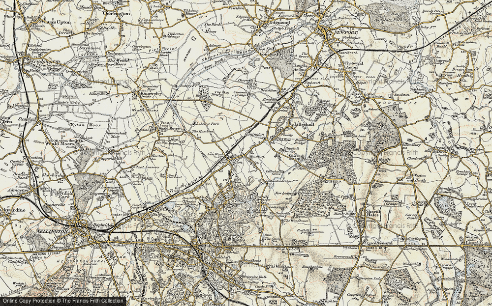 Old Map of Historic Map covering Lilleshall Grove in 1902