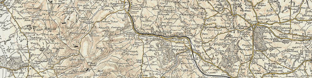 Old map of Mwynbwll in 1902-1903