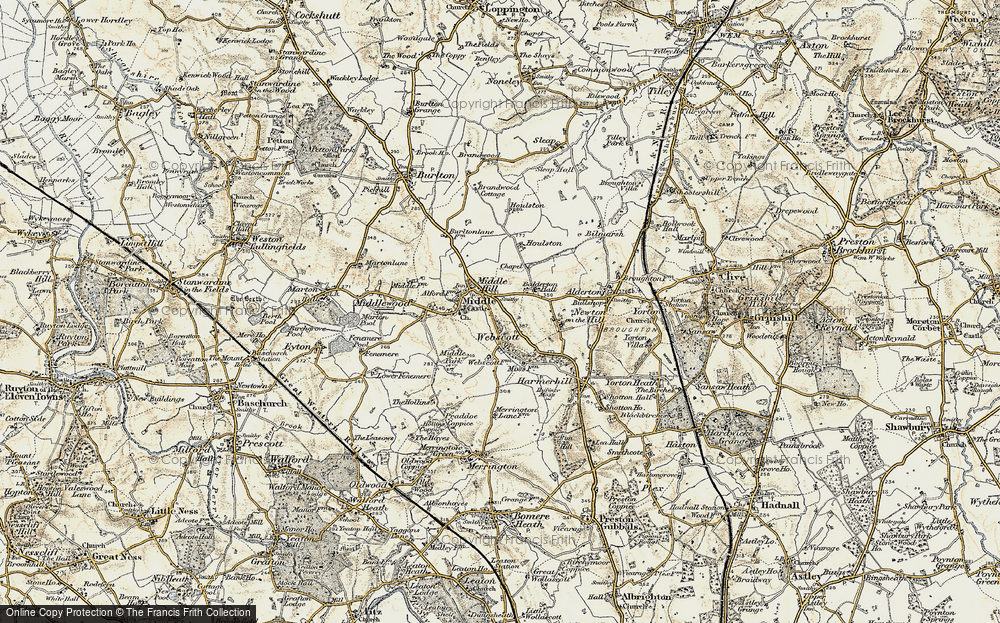 Old Map of Myddle, 1902 in 1902