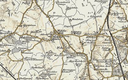 Old map of Myddle in 1902