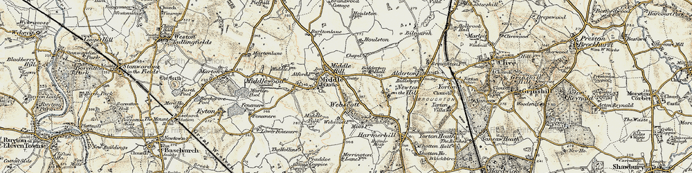 Old map of Myddle in 1902