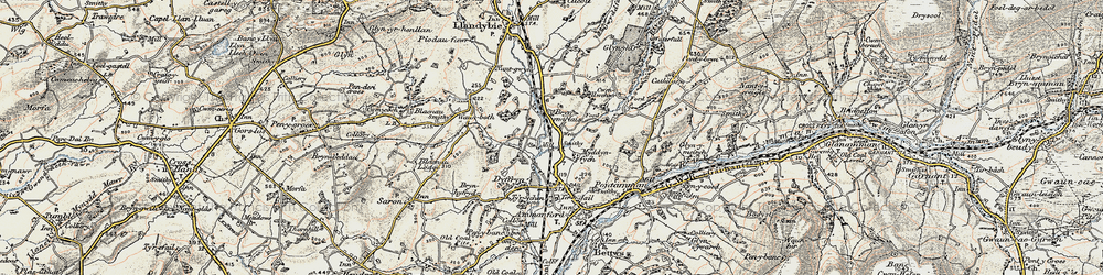 Old map of Myddyn-fych in 1900-1901